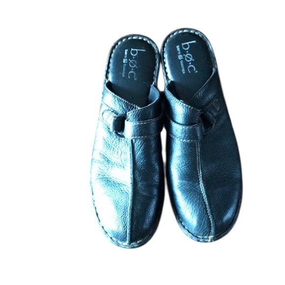 Women’s size 10 b.o.c Black leather clogs BC3215 G8 - Picture 1 of 9